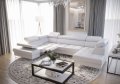 Ecksofa Leder GALAXY MAX II RELAX Weiß Dekor