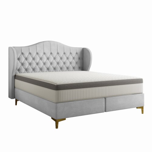 Bett LEGEND Polsterbett mit Matratze Hellgrau Whisper 16