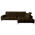 Ecksofa PLAZA L mit Relaxfunktion und Sitztiefenverstellung Elektrisch Sofa braun