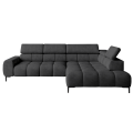 Ecksofa PLAZA L mit Relaxfunktion und Sitztiefenverstellung Elektrisch Sofa dunkelgrau
