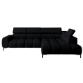 Ecksofa PLAZA L mit Relaxfunktion und Sitztiefenverstellung Elektrisch Sofa schwarz