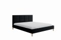 Bett REN Polsterbett Kopfteil mit Nähten Beine zur Auswahl schwarz