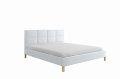 Bett REN Polsterbett Kopfteil mit Nähten Beine zur Auswahl Weiß
