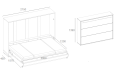 Wandklappbett Concept Pro 5 120x200 Horizontal Lenart Bett Weiß und Weiß Hochglanz