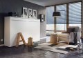 Wandklappbett Concept Pro 5 120x200 Horizontal Lenart Bett Weiß und Weiß Hochglanz