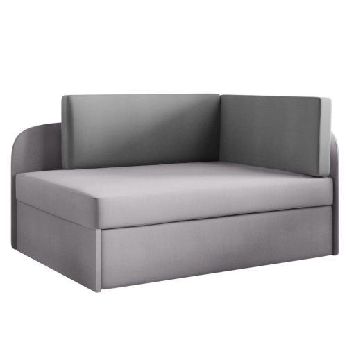 Sofa BAFI mit Schlaffunktion und Bettkasten Bett für Kinder Silber mit Asche