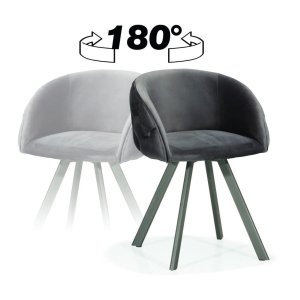 Stuhl gepolstert DIAMOND PIK OB NMS Stahlbeine Drehstuhl Gesteppte Rückenlehne