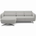 Ecksofa ILUSIO MINI 260 cm Elektrisch verstellbare Sitztiefe Relaxfunktion Hellgrau Bouclé (Quelle 83)