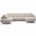 Ecksofa ILUSIO XL verstellbare Sitztiefe Elektrisch Relaxfunktion Beige Bouclé (Quelle 06)