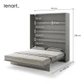 Wandklappbett 180x200 Vertikal Bed Concept Schrankbett Grau BC-13