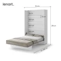 Wandklappbett Bed Concept 140x200 Vertikal Schrankbett Lenart Schrankbett Weiß BC-01