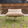 Set Gartenmöbel aus Metall Metallsofa Sofa mit zwei Sesseln