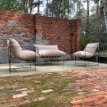 Set Gartenmöbel aus Metall Metallsofa Sofa mit zwei Sesseln