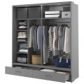 Kleiderschrank ARTI 5 mit zwei Schiebetüren, zwei Schubladen und einem Spiegel LENART