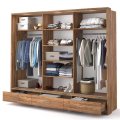 Kleiderschrank ARTI 1 mit drei Schiebetüren, drei Schubladen und einem Spiegel LENART