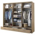 Kleiderschrank ARTI 1 mit drei Schiebetüren, drei Schubladen und einem Spiegel LENART