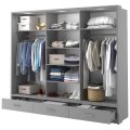 Kleiderschrank ARTI 1 mit drei Schiebetüren, drei Schubladen und einem Spiegel LENART