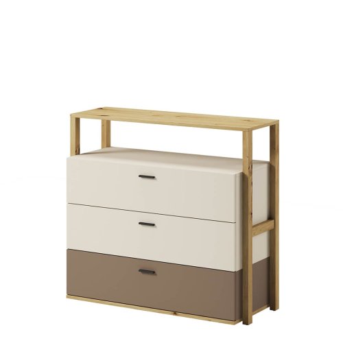 Kommode Lenart LENNY LY-06 Eiche Artisan/beige/Trüffel