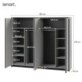 Kleiderschrank Lenart GRIS GS-01 grau/schwarz