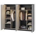 Kleiderschrank Lenart GRIS GS-01 grau/schwarz