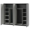 Kleiderschrank Lenart GRIS GS-01 grau/schwarz