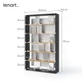 Bücherregal mit LED Lenart FITT FP-01 Graphit/Eiche Linear/Natur/grau glänzend