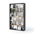 Bücherregal mit LED Lenart FITT FP-01 Graphit/Eiche Linear/Natur/grau glänzend