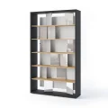Bücherregal mit LED Lenart FITT FP-01 Graphit/Eiche Linear/Natur/grau glänzend