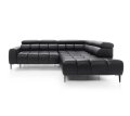 Ecksofa PLAZA L mit elektrischer Sitztiefenverstellung, verstellbaren Kopfstützen & Rückenlehnen – Gavin Kunstleder - Schwarz