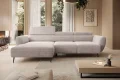 Elektrische Ecksofa ALI L Creme Cordstoff (Poso 100)