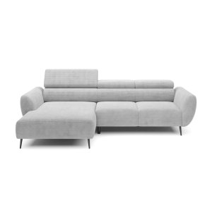 Elektrische Ecksofa ALI L Grau Cordstoff (Poso 55)