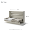 Wandklappbett 120x200 Horizontal Schrankbett Lenart BED CONCEPT Kashmir Beige 4