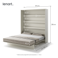 Wandklappbett Lenart BED CONCEPT 180x200 Vertikal Schrankbett Kashmir Beige 3