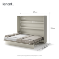 Wandklappbett 160x200 Horizontal Schrankbett Lenart BED CONCEPT Kashmir Beige 4