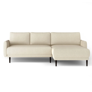 Ecksofa SOHO S mit Schlaffunktion, Rückenkissen lose, modernem Design und Bettkasten Beige