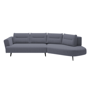 Ecksofa LORNA – Elektrisch verstellbare Sitztiefe & manuelle Rückenlehne, modernes Design - Grau (Cosmo 45)