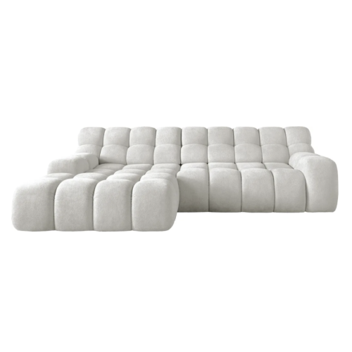 Ecksofa CAMPILE – Designer Sofa mit elektrischer Sitztiefenverstellung & Wellenfederung - Ivory (Eden 01)
