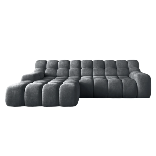 Ecksofa CAMPILE – Designer Sofa mit elektrischer Sitztiefenverstellung & Wellenfederung - Dunkelgrau (Eden 20)
