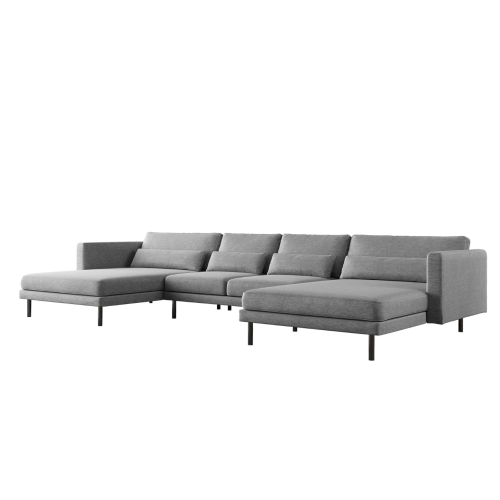 Elegantes Ecksofa DANI U mit Verita-Stoff in modernem Wohnzimmer – großes U-förmiges Sofa mit Kissen und Metallfüßen,  Verita 81.png