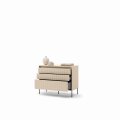 Kommode TS-05 mit 3 Schubladen und LED-Beleuchtung, sandbeige/schwarz