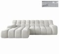 Ecksofa CAMPILE – Designer Sofa mit elektrischer Sitztiefenverstellung & Wellenfederung - Silver (Eden 17)
