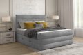 Boxspringbett CLARA Designerbett Hotelbett mit Bettkasten kontinentales Bett hellgrau