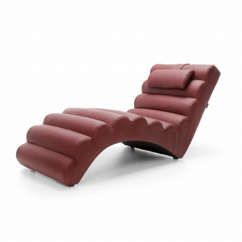 Liegesessel Chaiselongue Leder Rot MIAMI NEW Modern Lederliege