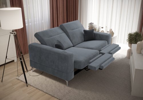 Malibu Relax II Sofa 2-Sitzer mit elektrischer Relaxfunktion und verstellbaren Kopfstützen, Terra 92