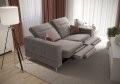 Malibu Relax II 2-Sitzer mit elektrischer Relaxfunktion und verstellbaren Kopfstützen, Stoff Gemma 86