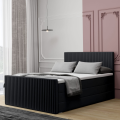 Boxspringbett RISE PREMIUM Hotelbett mit zwei Bettkasten kontinentales Bett, Schwarz