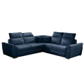Ecksofa FIDELIA mit Schlaffunktion und Bettkasten Couch Verstellbare Kopfstützen, Dunkelblau