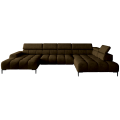 Ecksofa PLAZA XL mit Relaxfunktion und Sitztiefenverstellung Elektrisch Sofa, Braun