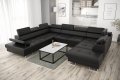 Ecksofa Leder GALAXY MAX I Schwarz