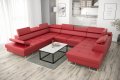 Ecksofa Leder GALAXY MAX I Rot